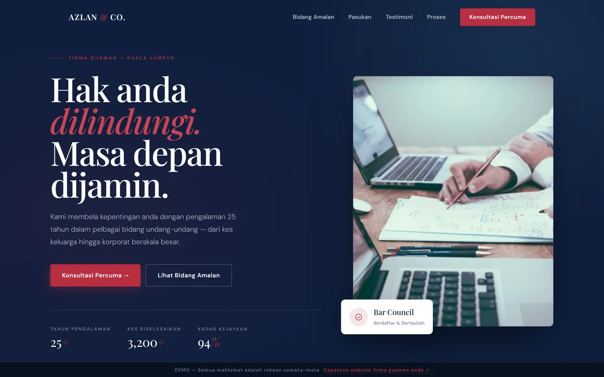 Tangkapan skrin laman AZLAN & CO.