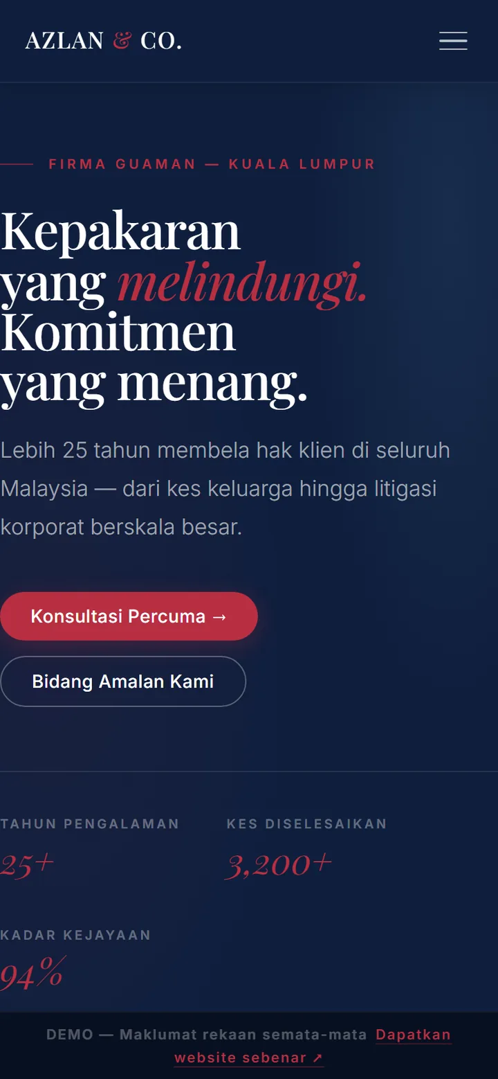 Screenshot of the AZLAN & CO. site