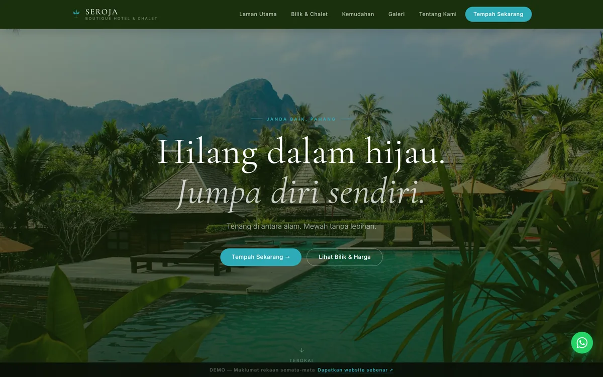 Screenshot of the SEROJA site
