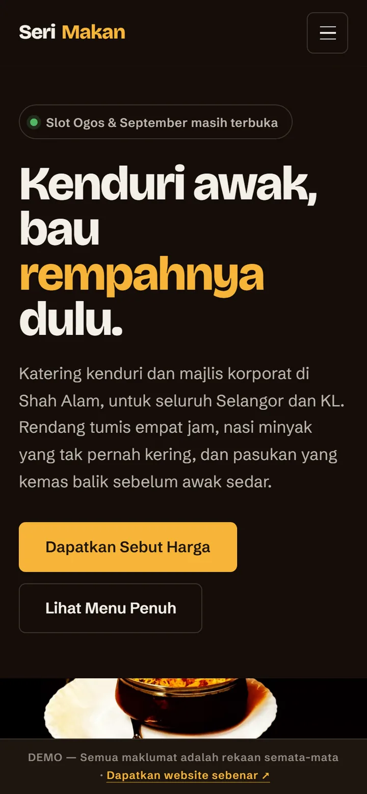 Screenshot of the SERI MAKAN site