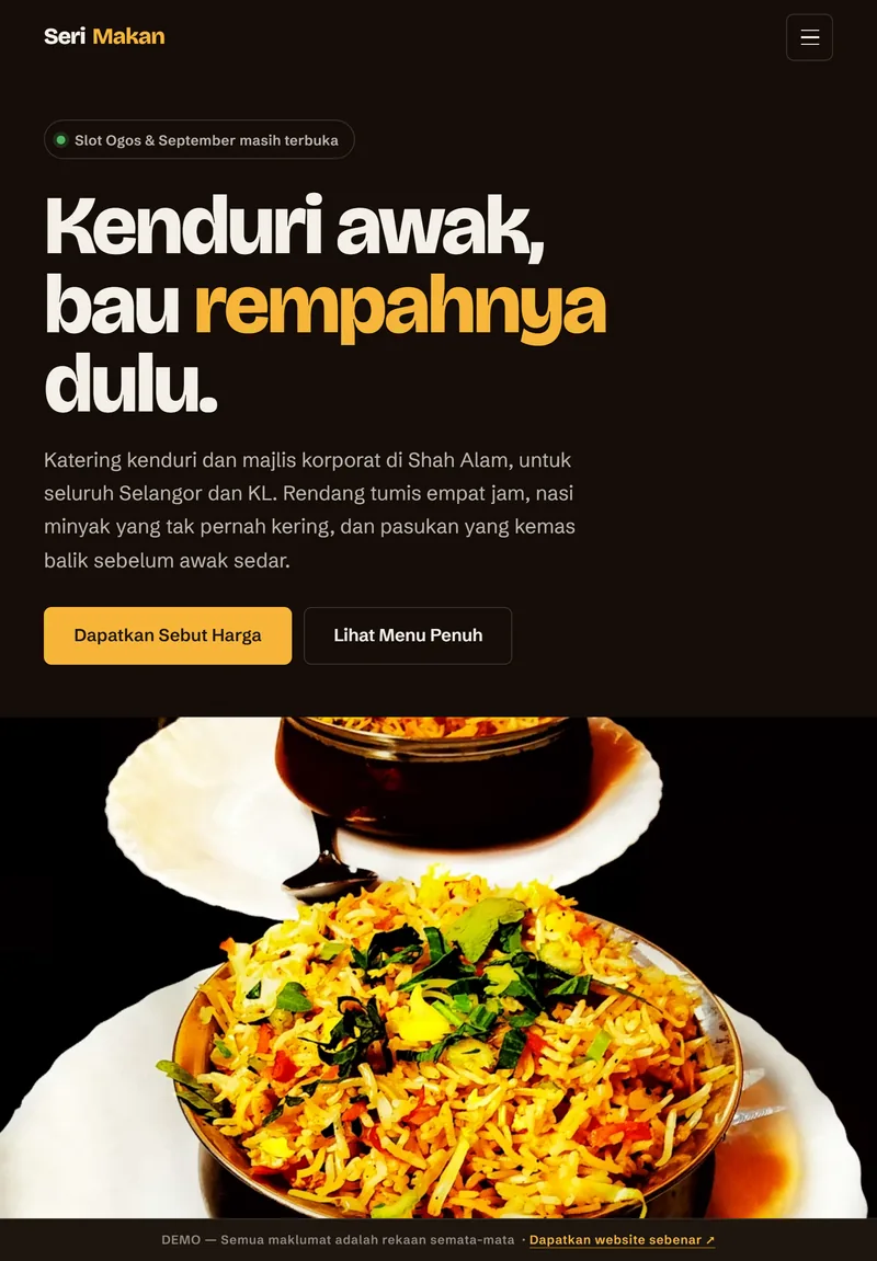 Tablet view of the SERI MAKAN site