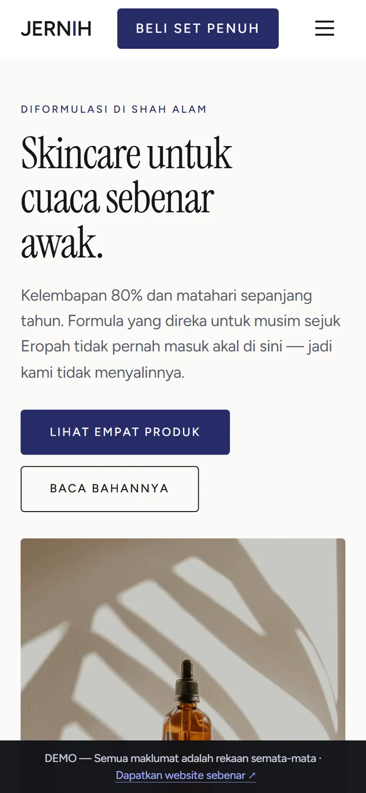 Screenshot of the JERNIH site