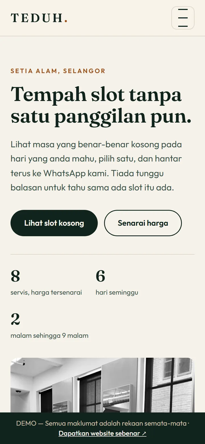 Tangkapan skrin laman TEDUH