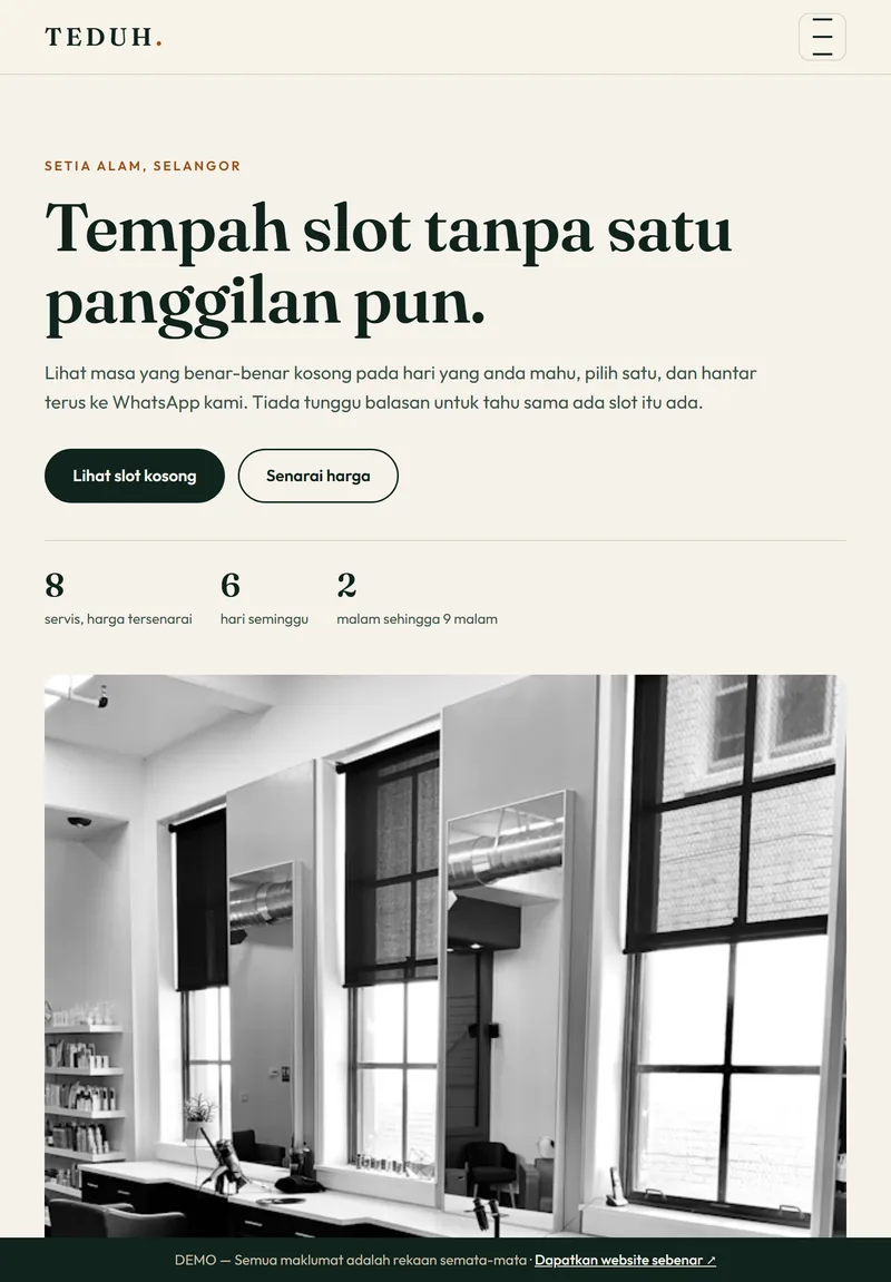 Paparan tablet laman TEDUH