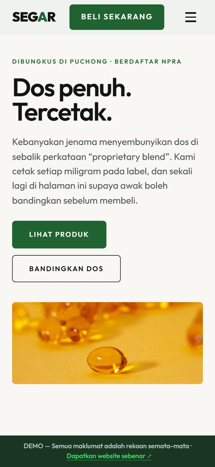 Screenshot of the SEGAR site